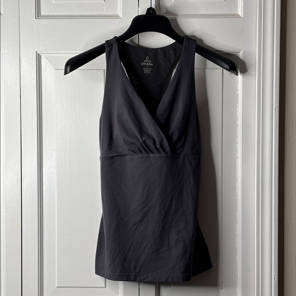 Prana Tops - Prana Black Sleeveless Faux-Wrap Tank SZ L
